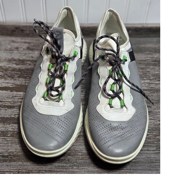 Ecco Men\'s Gray white Green Leather Lace Up ST.1 Lite Comfort Sneaker Size 44 main image 7